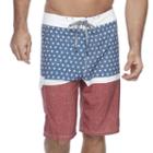 Men's Trinity Collective Bandelier Colorblock Stretch Board Shorts, Size: 32, Blue
