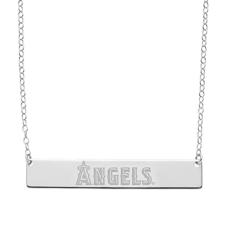 Los Angeles Angels Of Anaheim Sterling Silver Bar Necklace, Women's, Size: 16, Grey