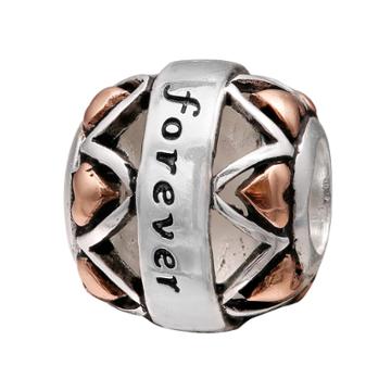 Individuality Beads Two Tone Sterling Silver Family Love Forever Bead, Women's