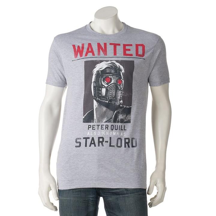 Men's Guardians Of The Galaxy Star-lord Tee, Size: Xl, Med Grey