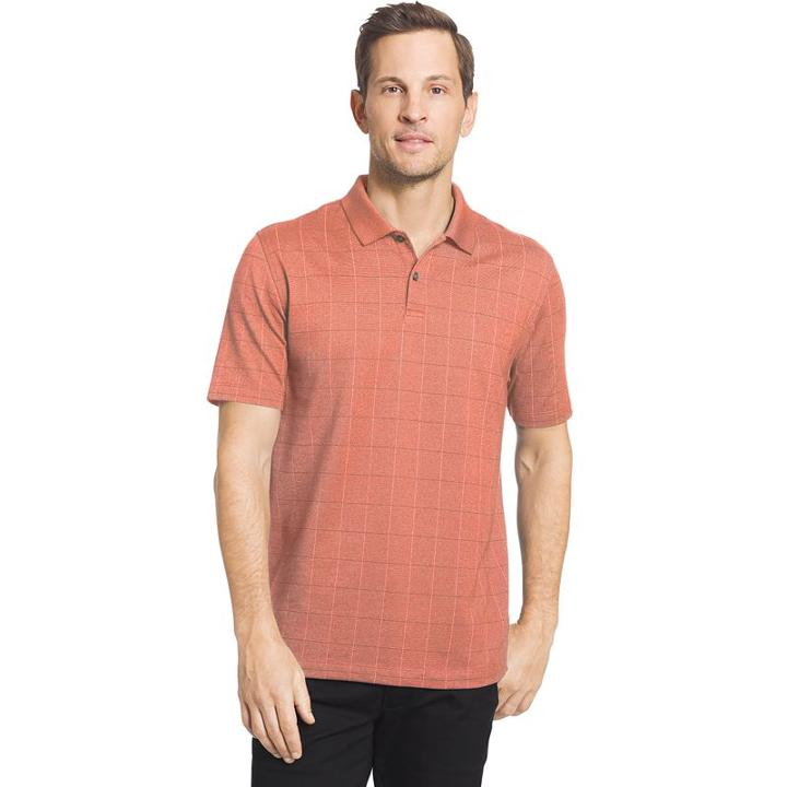 Big & Tall Van Heusen Flex Stretch Windowpane Polo, Men's, Size: 3xb, Orange Oth