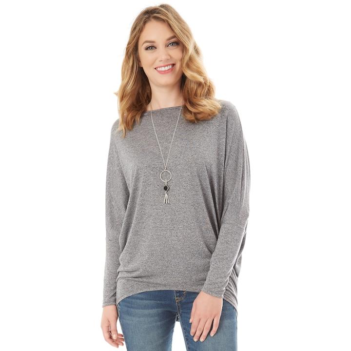 Women's Apt. 9&reg; Dolman Oversized Top, Size: Medium, Grey