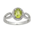 Sterling Silver Peridot And Lab-created White Sapphire Halo Ring, Women's, Size: 6, Multicolor