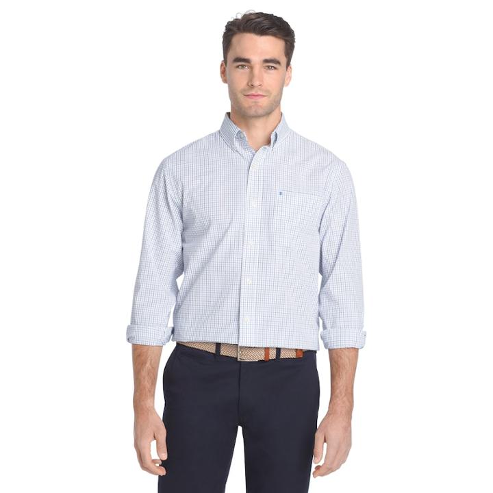 Men's Izod Premium Essentials Slim-fit Stretch Button-down Shirt, Size: Large, Blue