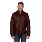 Men's Xray Faux-leather Motor Jacket, Size: Xl, Dark Red