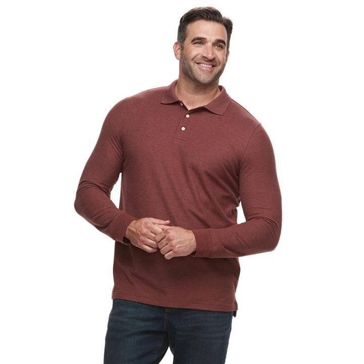 Big & Tall Croft & Barrow&reg; Classic-fit Easy-care Pique Polo, Men's, Size: Xxl Tall, Dark Red