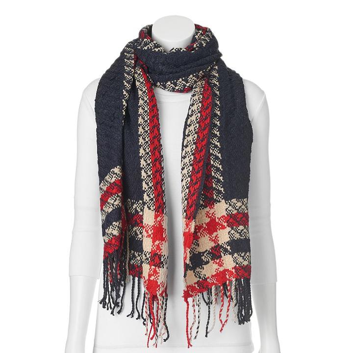 Manhattan Accessories Co. Plaid Oblong Scarf, Women's, Blue (navy)