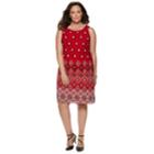 Plus Size Dana Buchman Printed Mesh Overlay Sheath Dress, Women's, Size: 3xl, Med Red