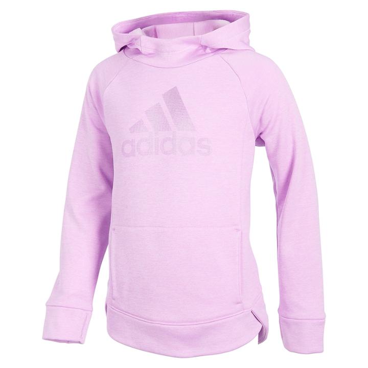 Girls 4-6x Adidas Climalite Hooded Logo Pullover, Size: 6x, Brt Purple