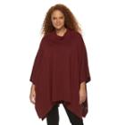 Plus Size Croft & Barrow&reg; Cowlneck Poncho Sweater, Women's, Size: 2x/3x, Dark Red