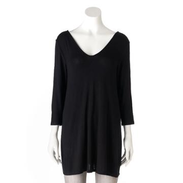 Women's Olivia Sky Crisscross Tunic, Size: Large, Black