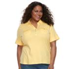 Plus Size Croft & Barrow&reg; 2-pocket Henley Polo, Women's, Size: 1xl, Gold
