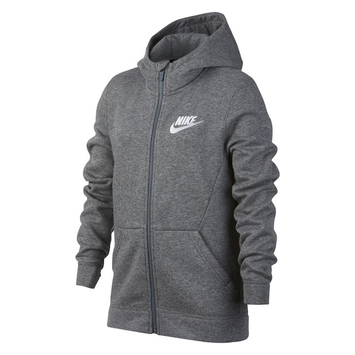 Boys 8-20 Nike Club Fleece Full-zip Hoodie, Size: Medium, Grey