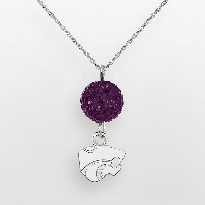 Kansas State Wildcats Sterling Silver Crystal Logo Y Necklace, Women's, Purple