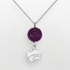 Kansas State Wildcats Sterling Silver Crystal Logo Y Necklace, Women's, Purple