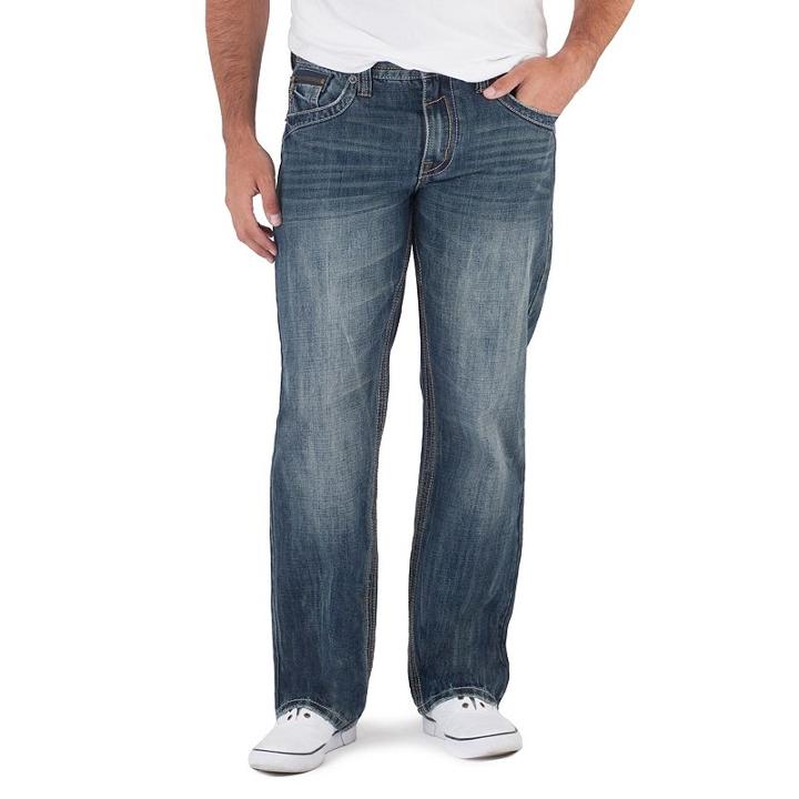 Men's Axe & Crown Relaxed Straight Jeans, Size: 32x30, Dark Blue