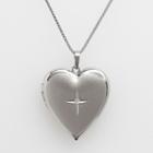Sterling Silver Diamond Accent Heart Locket, Women's, Grey