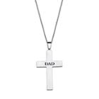 Stainless Steel & Carbon Fiber Dad Cross Pendant Necklace, Men's, Size: 20, Grey