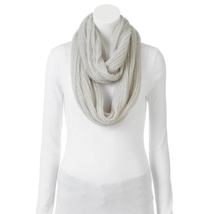 Lc Lauren Conrad Open Weave Infinity Scarf, Women's, Grey Other