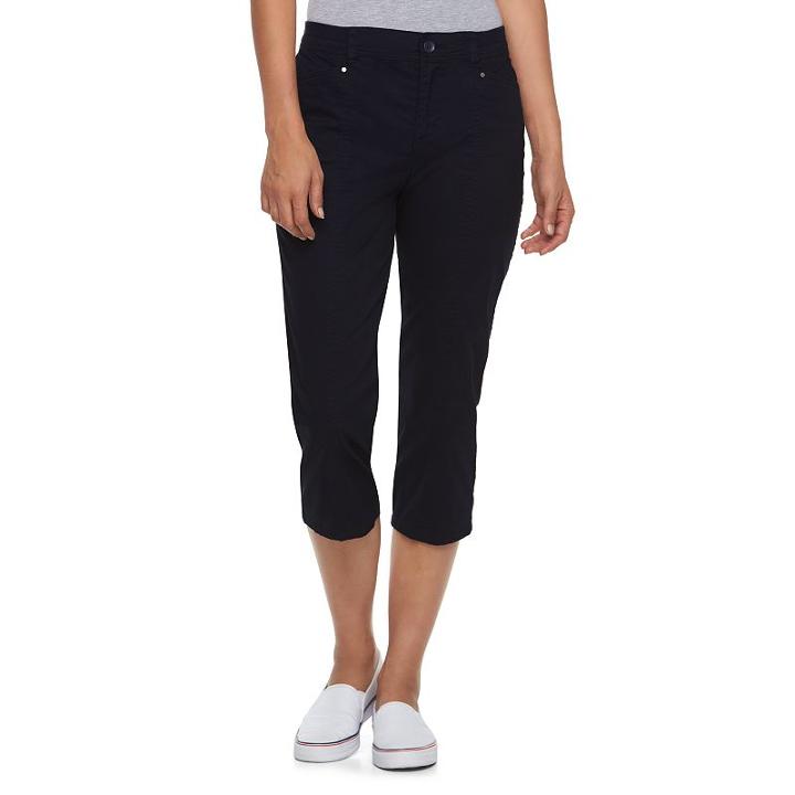 Women's Croft & Barrow&reg; Twill Utility Capris, Size: 18, Blue