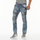 Men's Rawx Slim-fit Moto Stretch Jeans, Size: 34x32, Med Blue