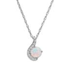 Lab-created Opal And Lab-created White Sapphire Sterling Silver Pendant Necklace, Women's, Size: 18