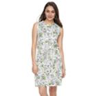Women's Nina Leonard Floral Blouson Dress, Size: Medium, Turquoise/blue (turq/aqua)