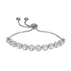 Sterling Silver Lab-created White Sapphire & Cubic Zirconia Bolo Bracelet, Women's