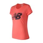 Women's New Balance Accelerate Printed Short Sleeve Tee, Size: Medium, Lt Orange