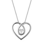 Forever Classic Sterling Silver 1/4 Carat T.w. Lab-created Moissanite Heart Pendant, Women's, Size: 18, White