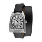 Peugeot Women's Leather Wrap Watch, Black