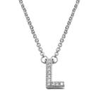 The Silver Lining Silver Plate Cubic Zirconia Initial Pendant, Women's, Size: 18, Grey