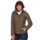 Women's Weathercast Hooded Quilted Anorak Jacket, Size: Small, Med Beige