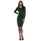 Women's Jennifer Lopez Pleated Faux-wrap Dress, Size: Xs, Dark Green