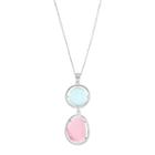 Sterling Silver Lab-created Blue & Pink Cat's-eye Pendant Necklace, Women's, Size: 18, Multicolor