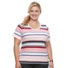 Plus Size Croft & Barrow&reg; Essential V-neck Tee, Women's, Size: 0x, Med Red