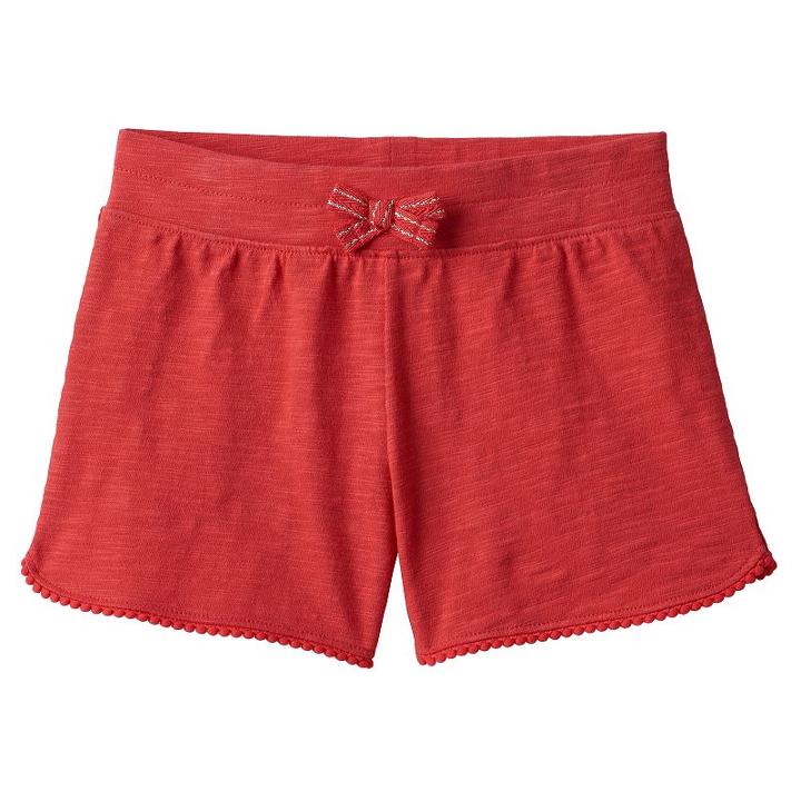 Girls 4-10 Jumping Beans&reg; Pom-pom Trim Dolphin Shorts, Girl's, Size: 8, Lt Orange