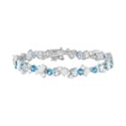 Sterling Silver Lab-created Gemstone Bracelet, Women's, Size: 7.25, Blue