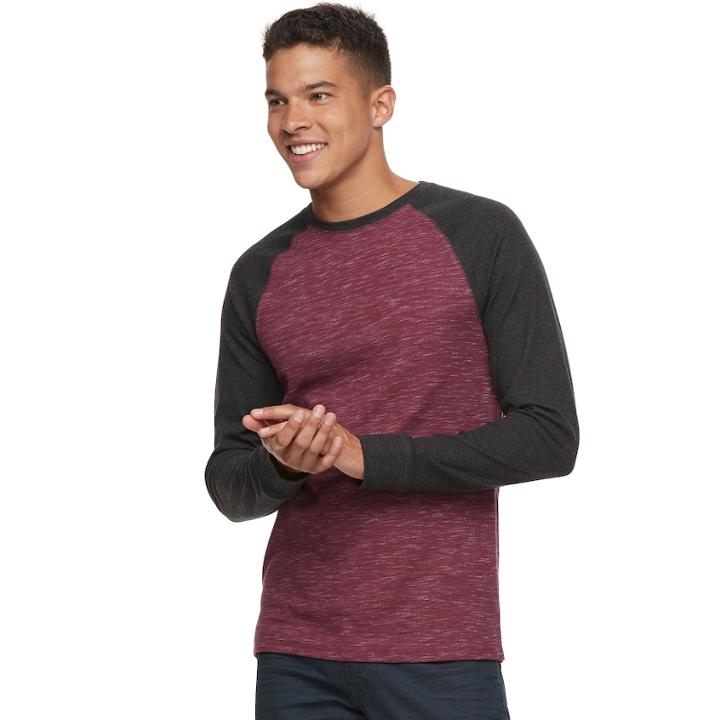 Men's Urban Pipeline&reg; Raglan Thermal Tee, Size: Small, Dark Pink
