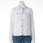Women's Croft & Barrow&reg; Jean Jacket, Size: Small, White