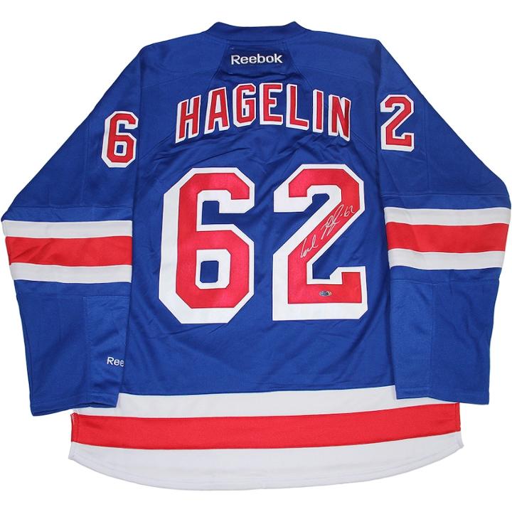 Steiner Sports Carl Hagelin Signed New York Rangers Jersey, Kids Unisex, Blue