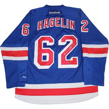 Steiner Sports Carl Hagelin Signed New York Rangers Jersey, Kids Unisex, Blue
