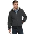 Men's Urban Republic Wool-blend Sherpa-lined Hooded Bomber Jacket, Size: Xl, Dark Grey