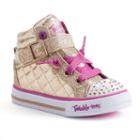Skechers Twinkle Toes Shuffles Toddler Girls' Light-up High-top Sneakers, Girl's, Size: 9 T, Brown
