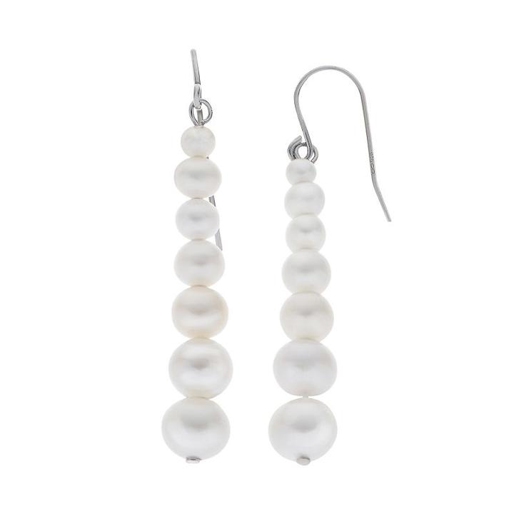 Pearlustre By Imperial Sterling Silver Freshwater Cultured Pearl Linear Drop Earrings, Women's