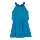 Girls 7-16 Iz Amy Byer Chiffon Applique Popover Dress, Size: 7, Blue