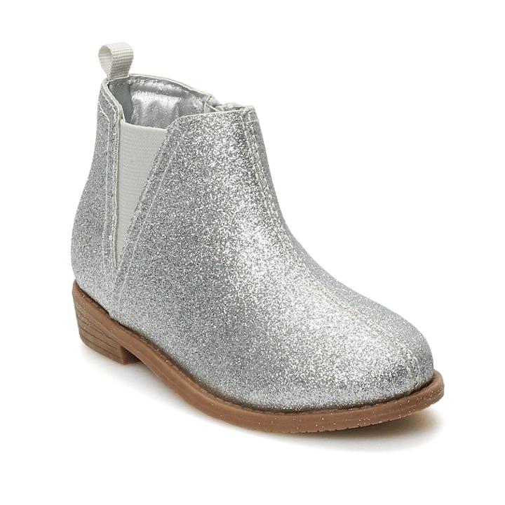 Carter's Toddler Girls' Glitter Ankle Boots, Size: 12, Silver