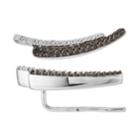 Sterling Silver Black & White Diamond Accent Earrings, Women's