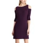 Women's Chaps Dot Cold-shoulder Dress, Size: Xs, Dark Red