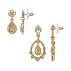 Downton Abbey Teardrop Earring Set, Women's, White